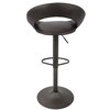 Lumisource Metro Adjustable Swivel Barstool in Brown Faux Leather, PK 2 BS-MET AN+BN2